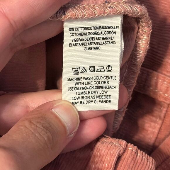 We the Free Corduroy Skinny Pants Modern Mauve Pink Size 28 - Picture 6 of 6